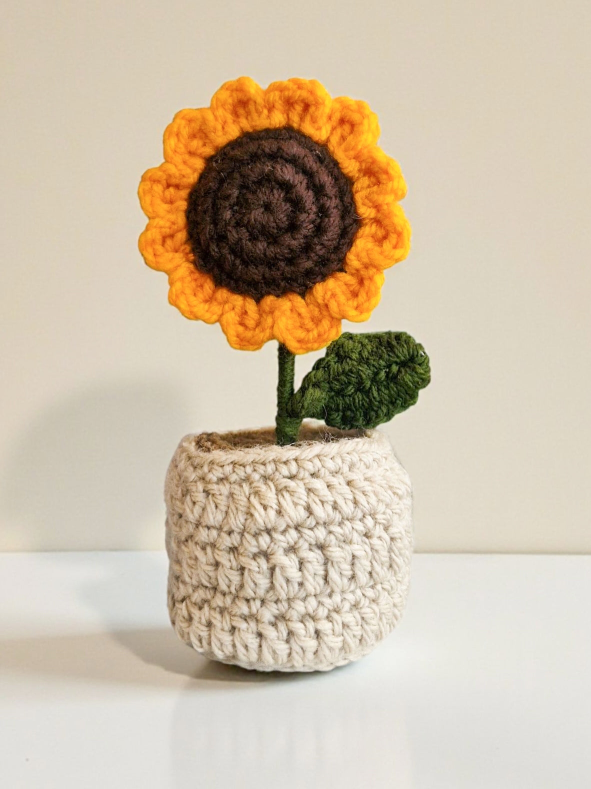 Sunflower 5" Crochet Pot