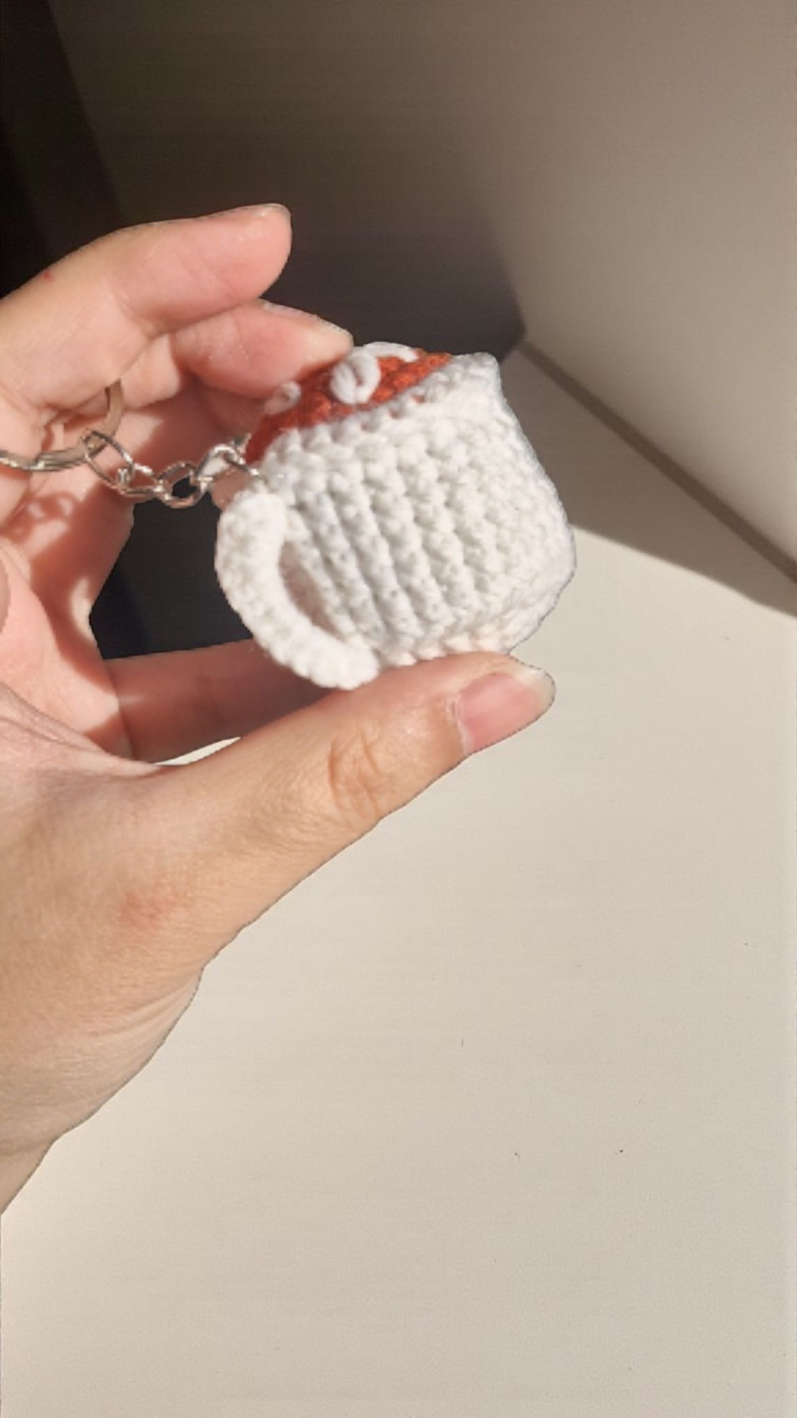 Espresso Coffee Crochet Keychain