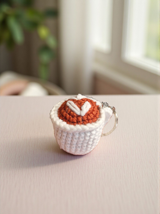 Espresso Coffee Crochet Keychain