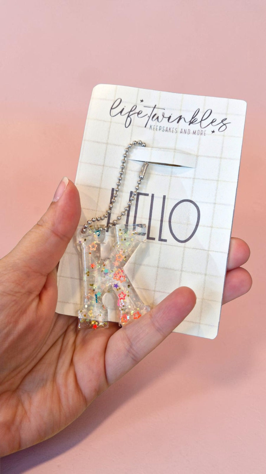 Acrylic Confetti Alphabet Keychains