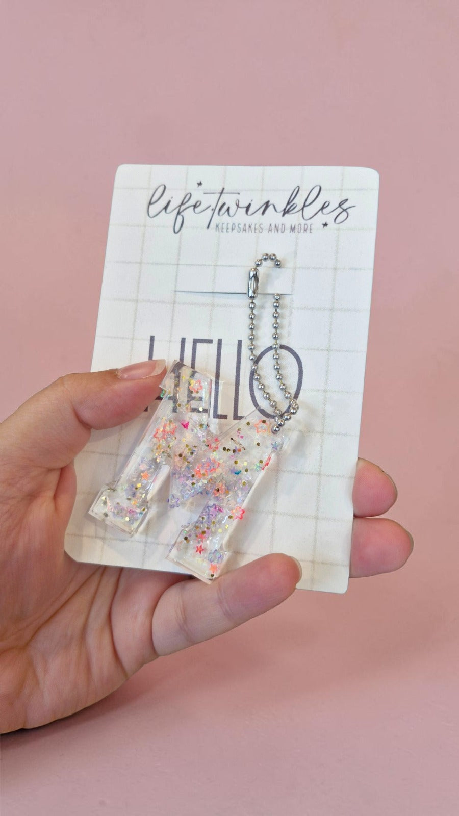 Acrylic Confetti Alphabet Keychains