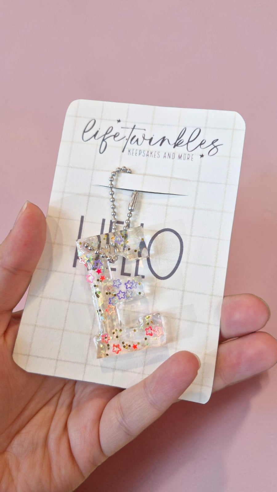 Acrylic Confetti Alphabet Keychains