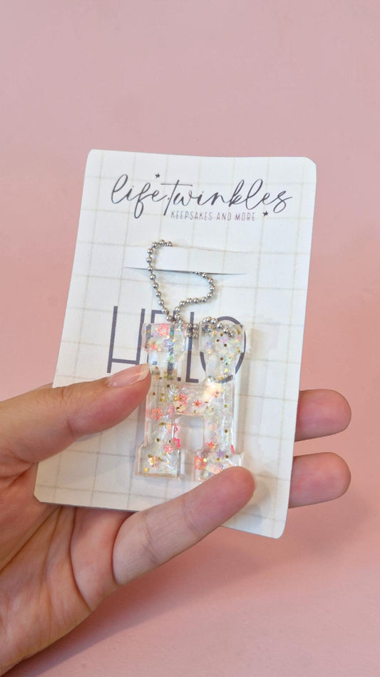 Acrylic Confetti Alphabet Keychains