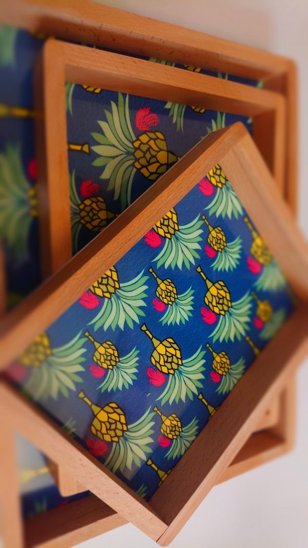 Set of Three Digital printed wooden Acrylic Trays - Image 3