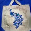 Tote bag_ hand painted peacock - Image 2